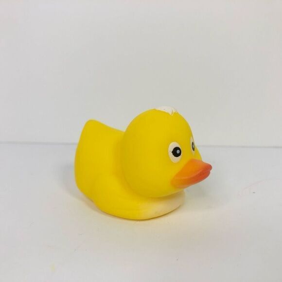 cititoy yellow rubber duck white hair and chest 1.5 inches vntage 90s - Picture 2 of 9
